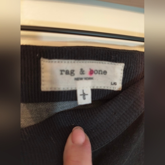 Rag & Bone Flat Front High Rise Pull-on Elastic Waist Black Denim Jeans, L - Picture 3 of 8